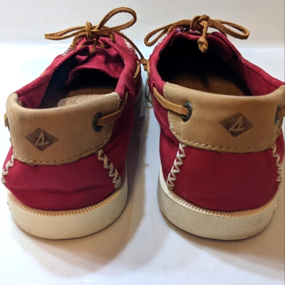 Sperry Red Canvas Top-Sider Moccasin - Size 7.5M - Picture 4 of 5